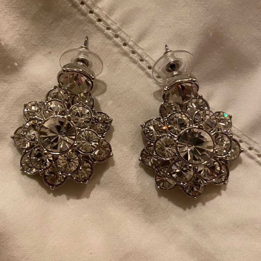 Rhinestone cluster earrings